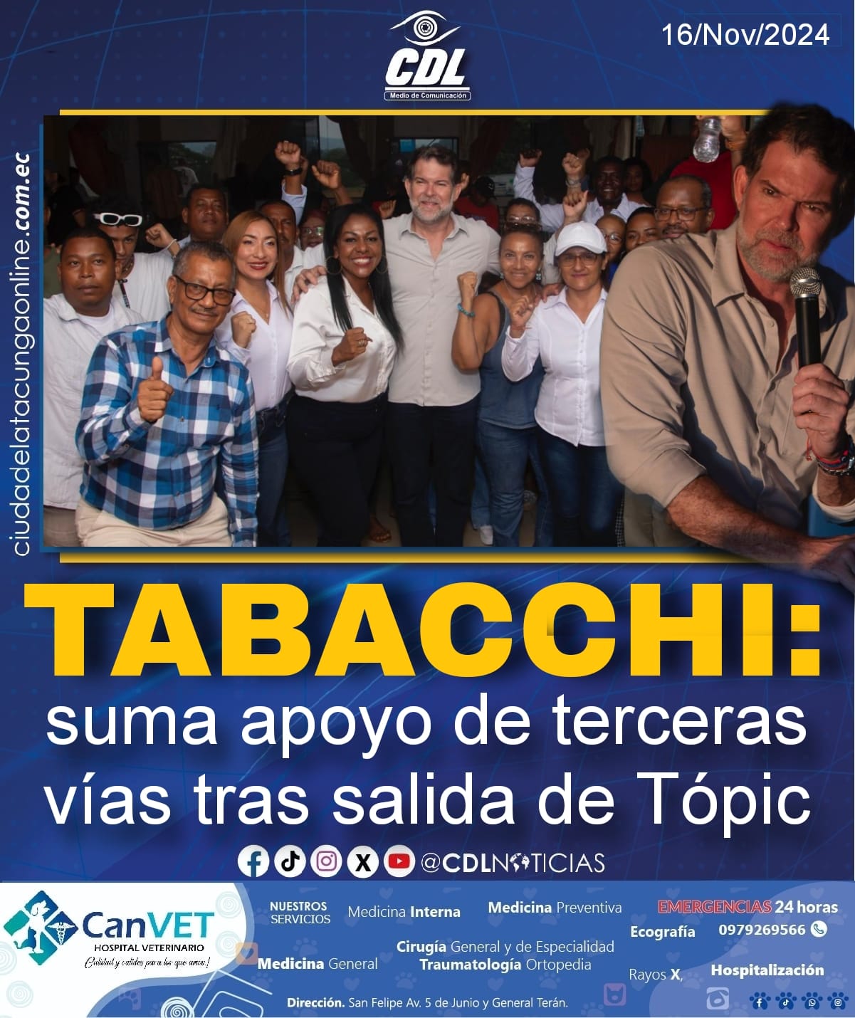 Tabacchi suma apoyo de terceras vías tras salida de Tópic.