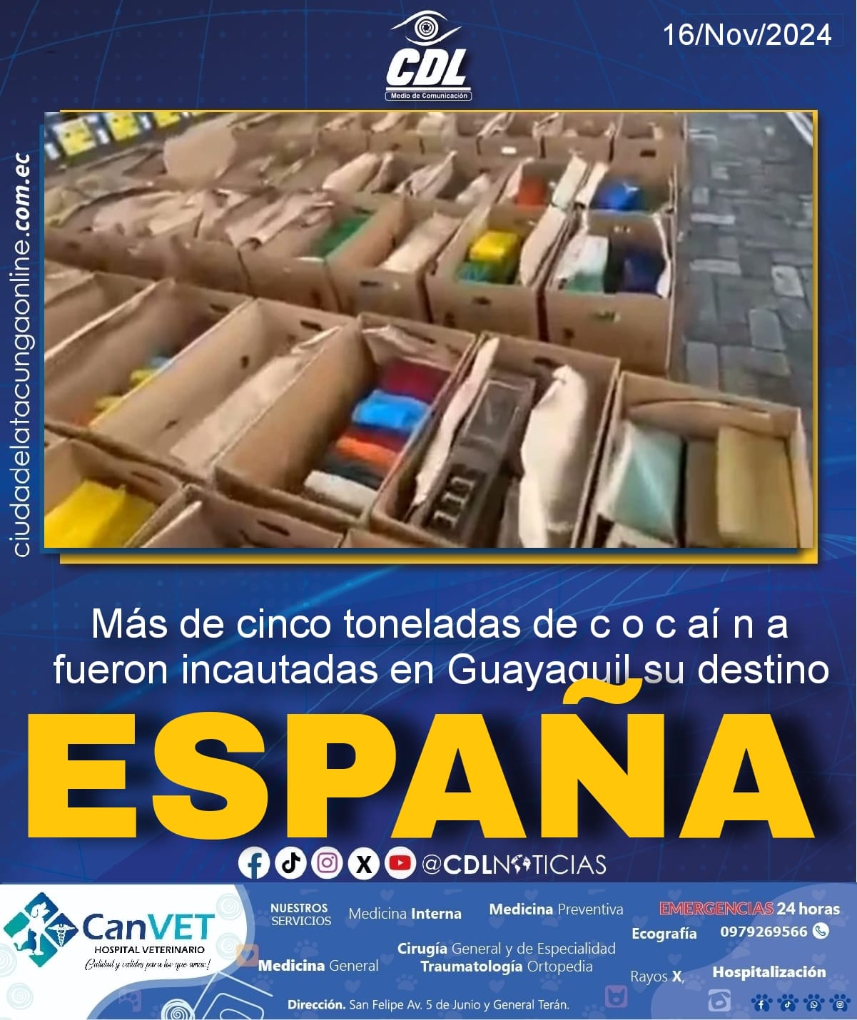 Más de cinco toneladas de c o c aí n a fueron incautadas en Guayaquil su destino España