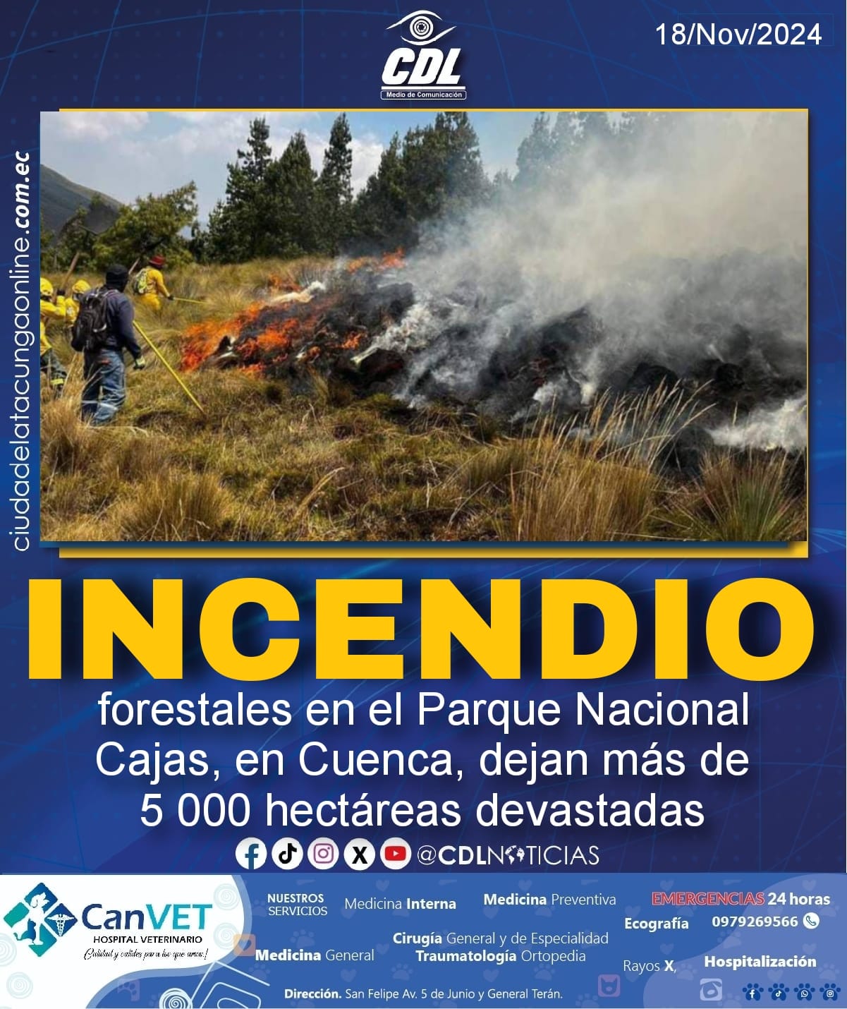 Los incendios forestales en el Parque Nacional Cajas, en Cuenca, dejan más de 5 000 hectáreas devastadas