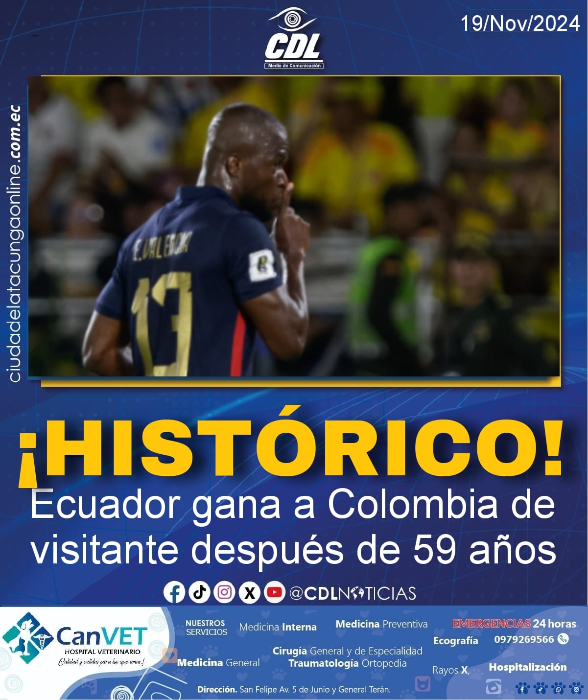 ¡Histórico! Ecuador gana a Colombia de visitante después de 59 años