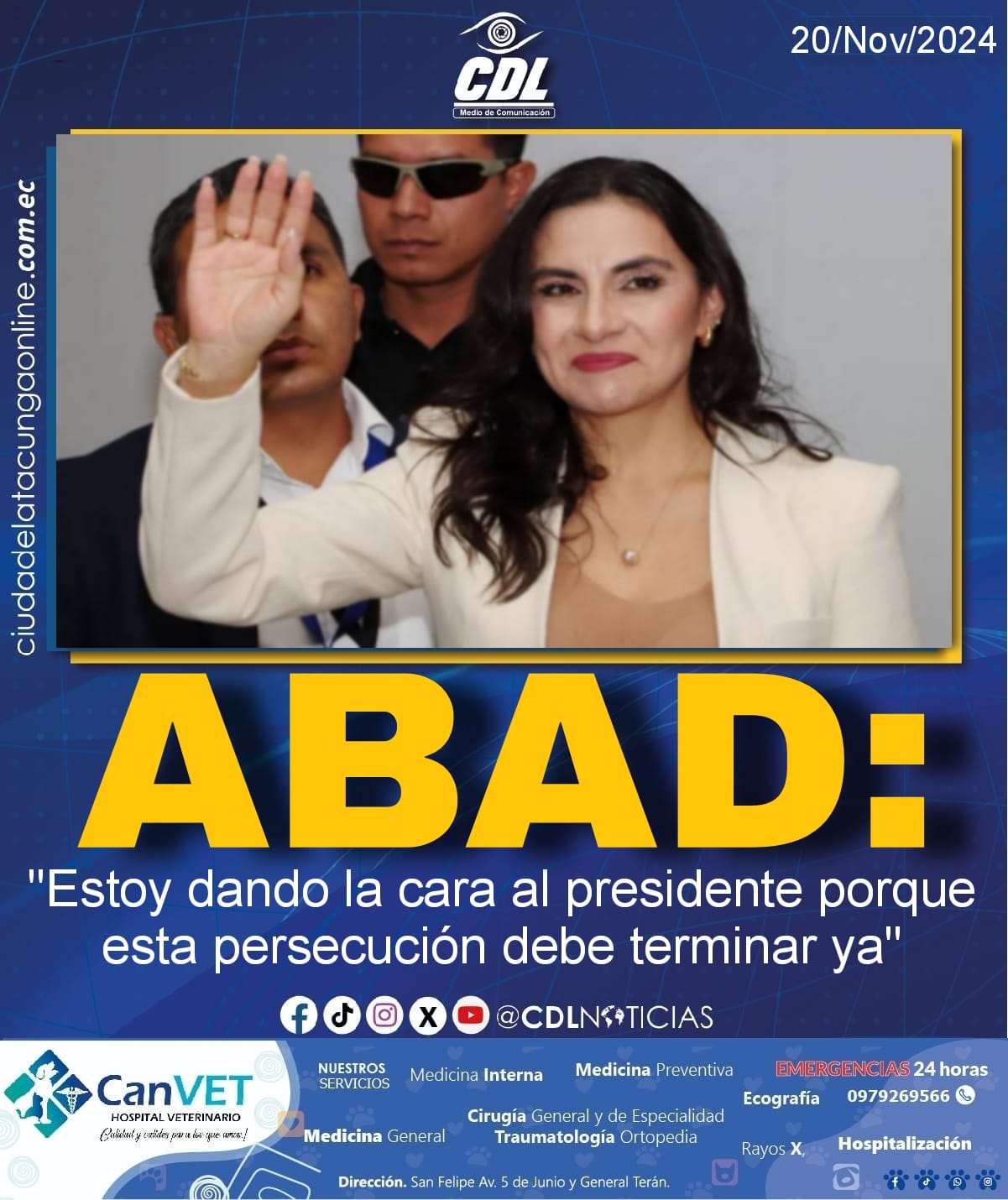 La vicepresidenta Verónica Abad: «Estoy dando la cara al presidente porque esta persecución debe terminar ya»