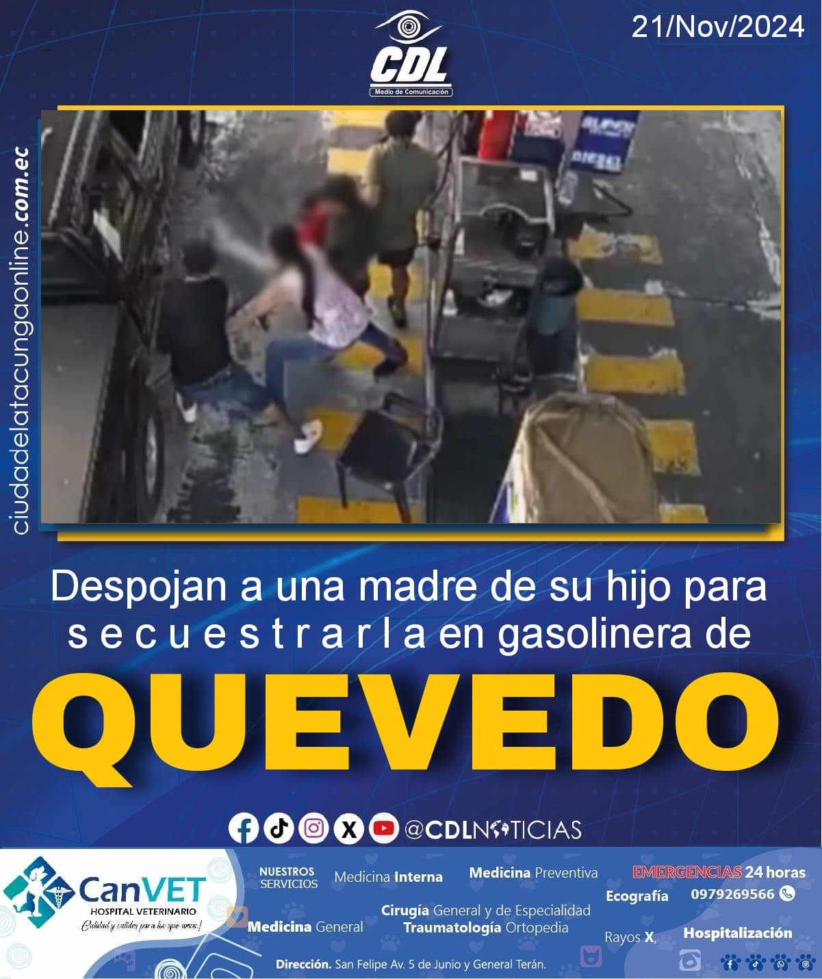Despojan a una madre de su hijo para s e c u e s t r a r l a en gasolinera de Quevedo