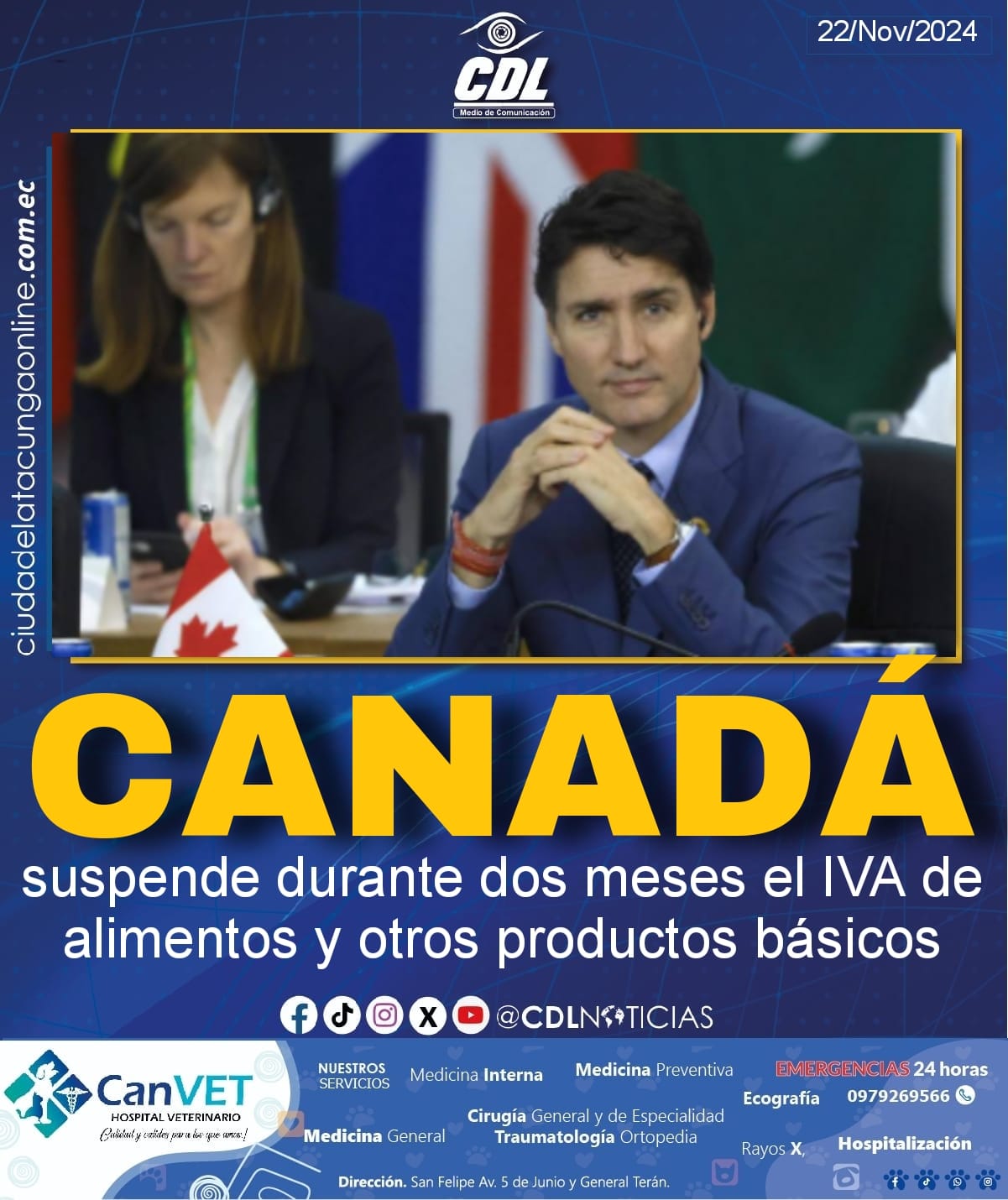 Canadá suspende durante dos meses el IVA de alimentos y otros productos básicos