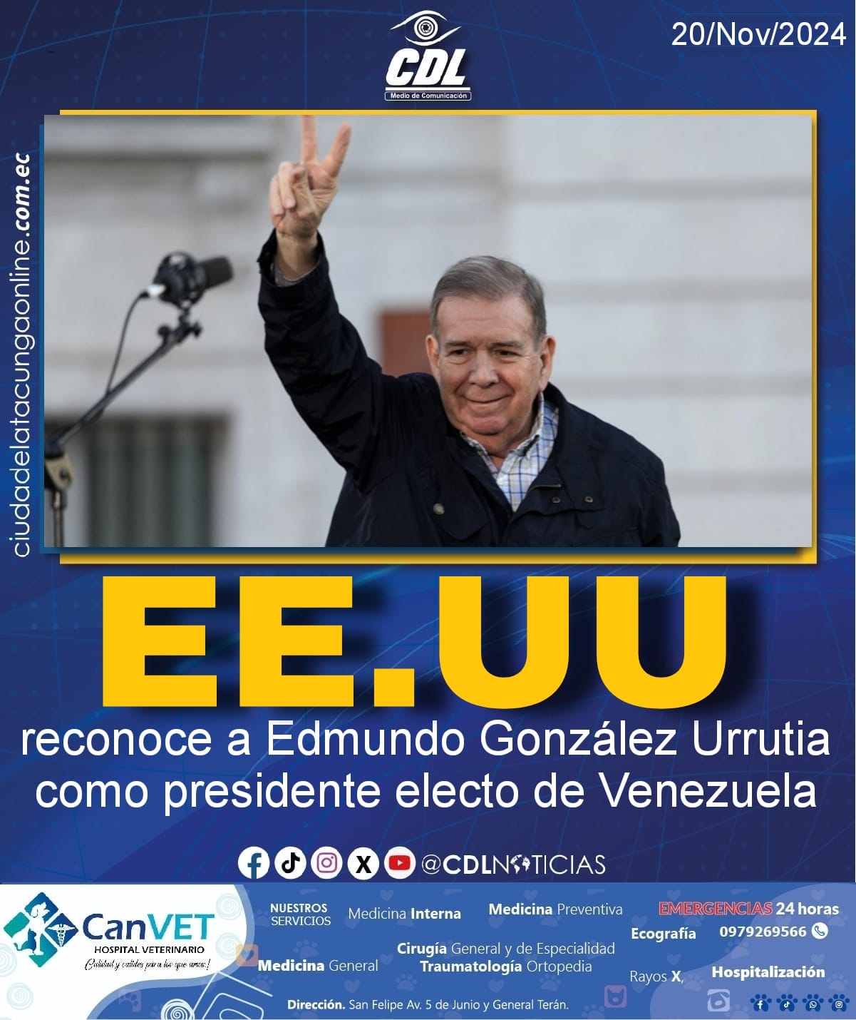 EE. UU. reconoce a Edmundo González Urrutia como presidente electo de Venezuela