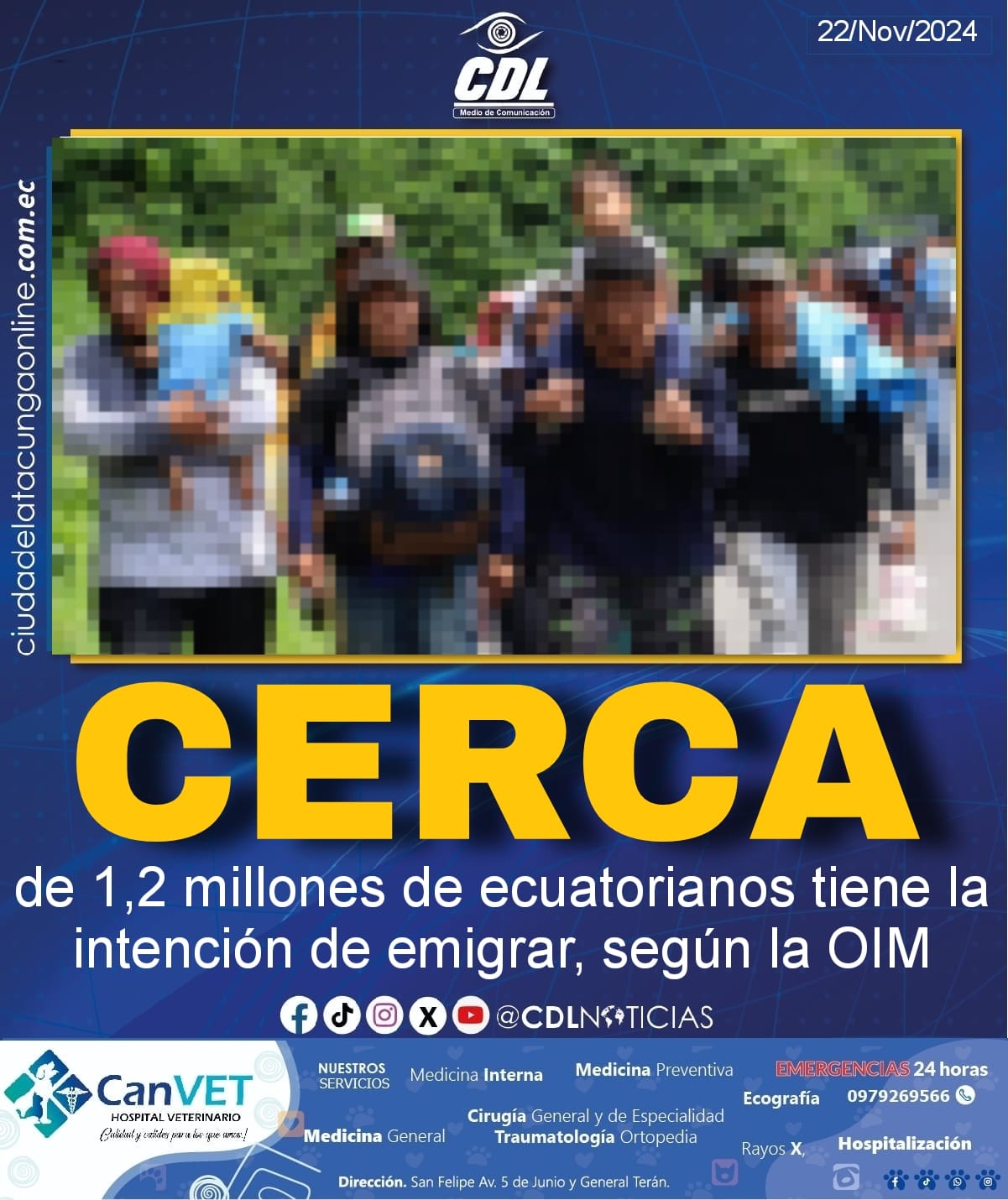 Cerca de 1,2 millones de ecuatorianos tiene la intención de emigrar, según la OIM