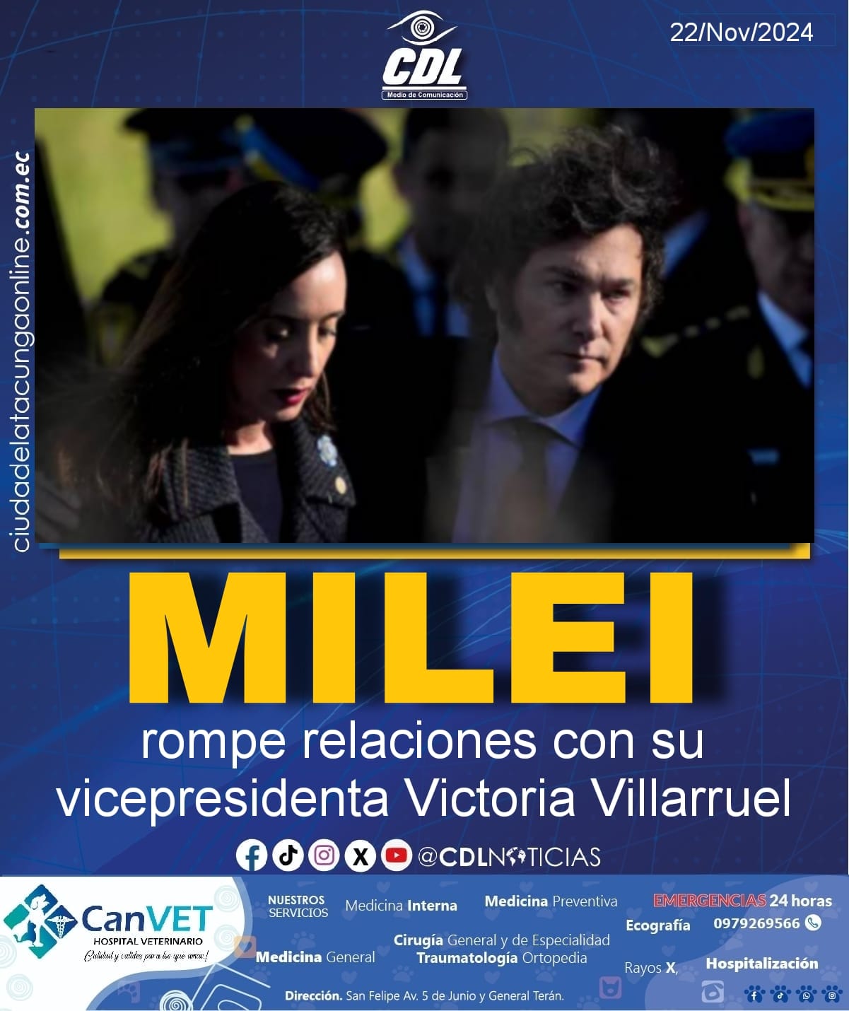 Javier Milei rompe relaciones con su vicepresidenta Victoria Villarruel