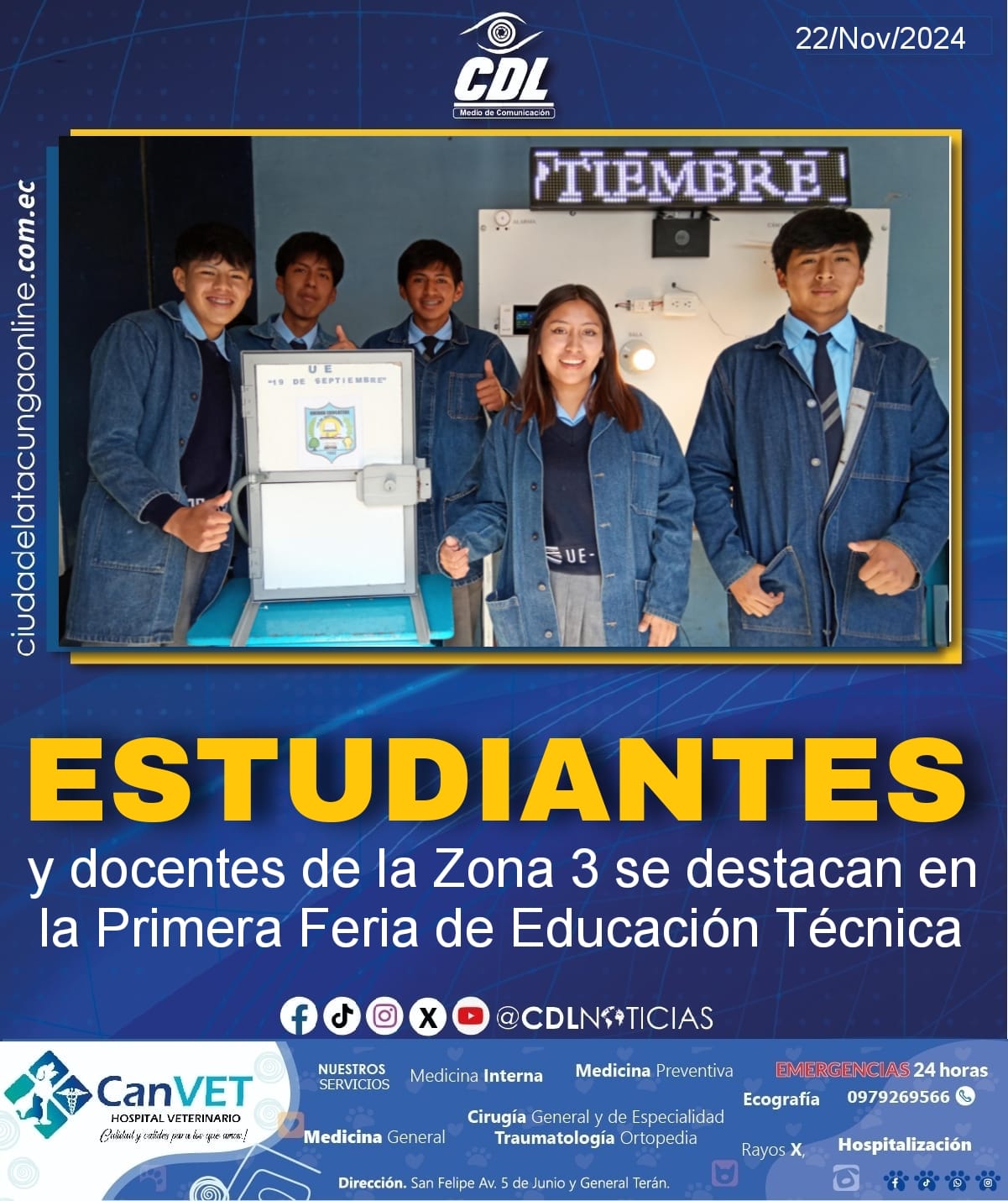 Estudiantes y docentes de la Zona 3 se destacan en la Primera Feria de Educación Técnica