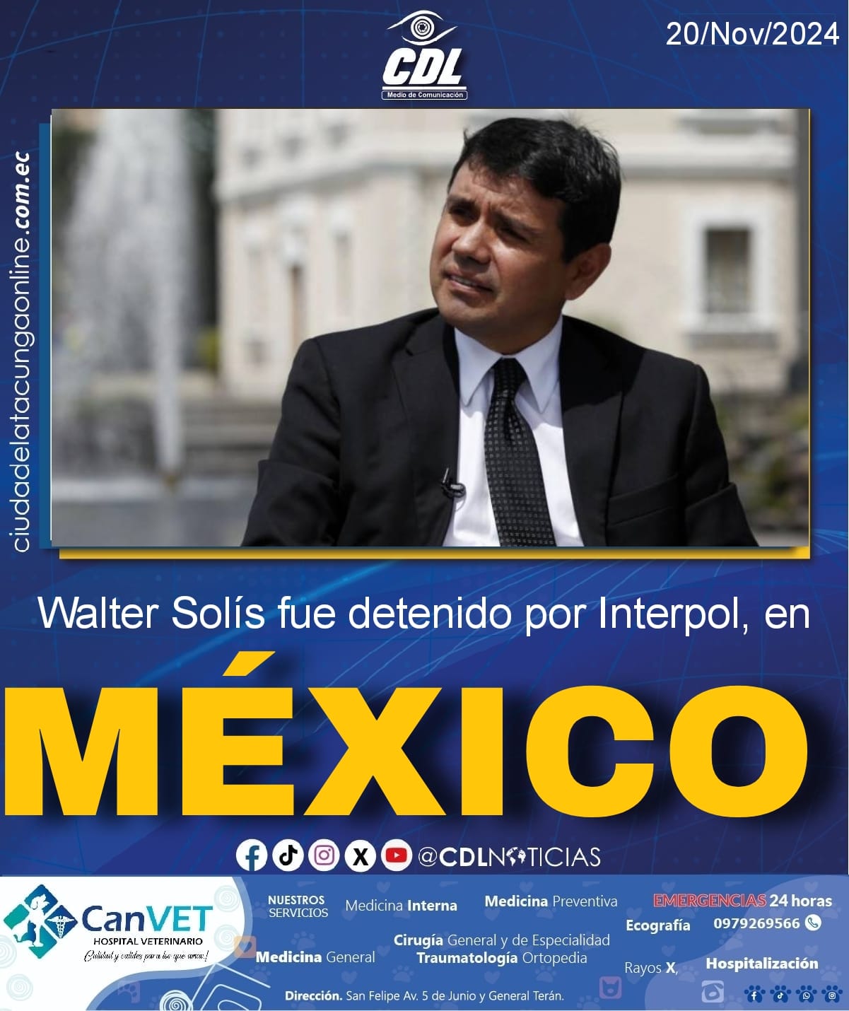 Walter Solís fue detenido por Interpol, en México