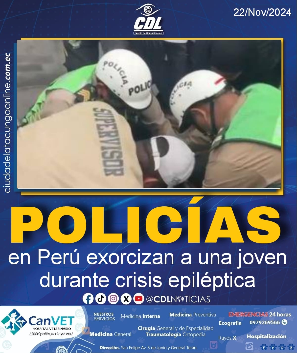 Policías en Perú exorcizan a una joven durante crisis epiléptica