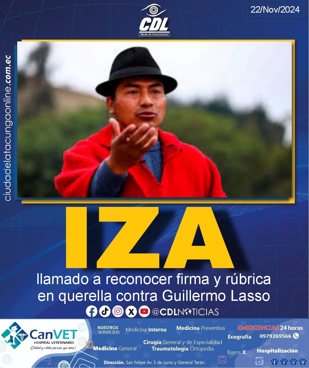 Leonidas Iza, llamado a reconocer firma y rúbrica en querella contra Guillermo Lasso