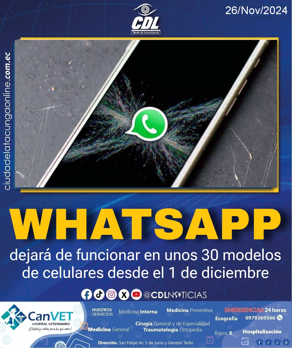 WhatsApp dejará de funcionar en unos 30 modelos de celulares desde el 1 de diciembre