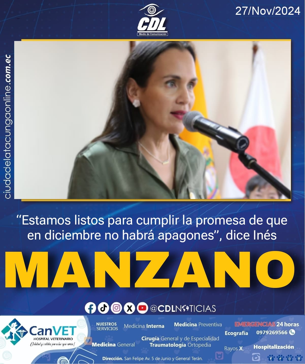 “Estamos listos para cumplir la promesa de que en diciembre no habrá apagones”, dice Inés Manzano