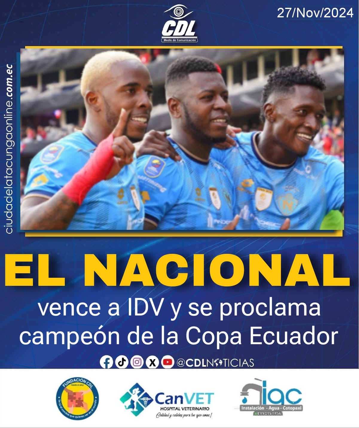 El Nacional vence a IDV y se lleva la Copa Ecuador