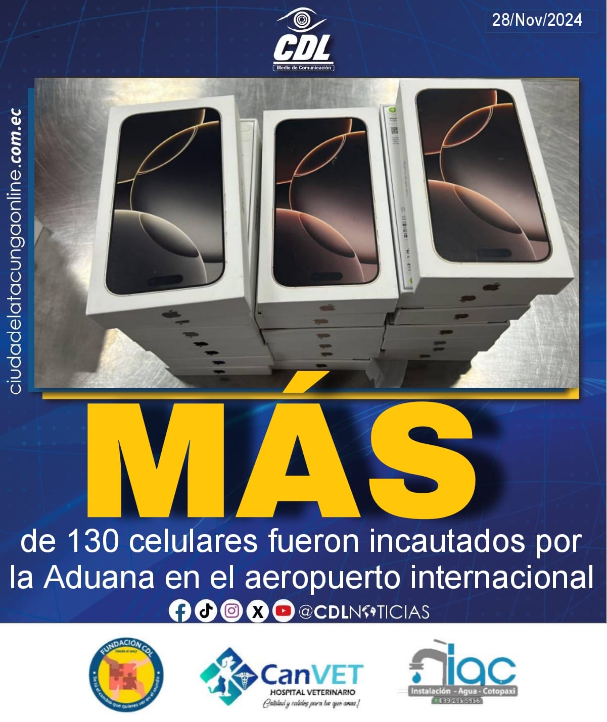 Guayaquil: Más de 130 celulares fueron incautados por la Aduana en el aeropuerto internacional