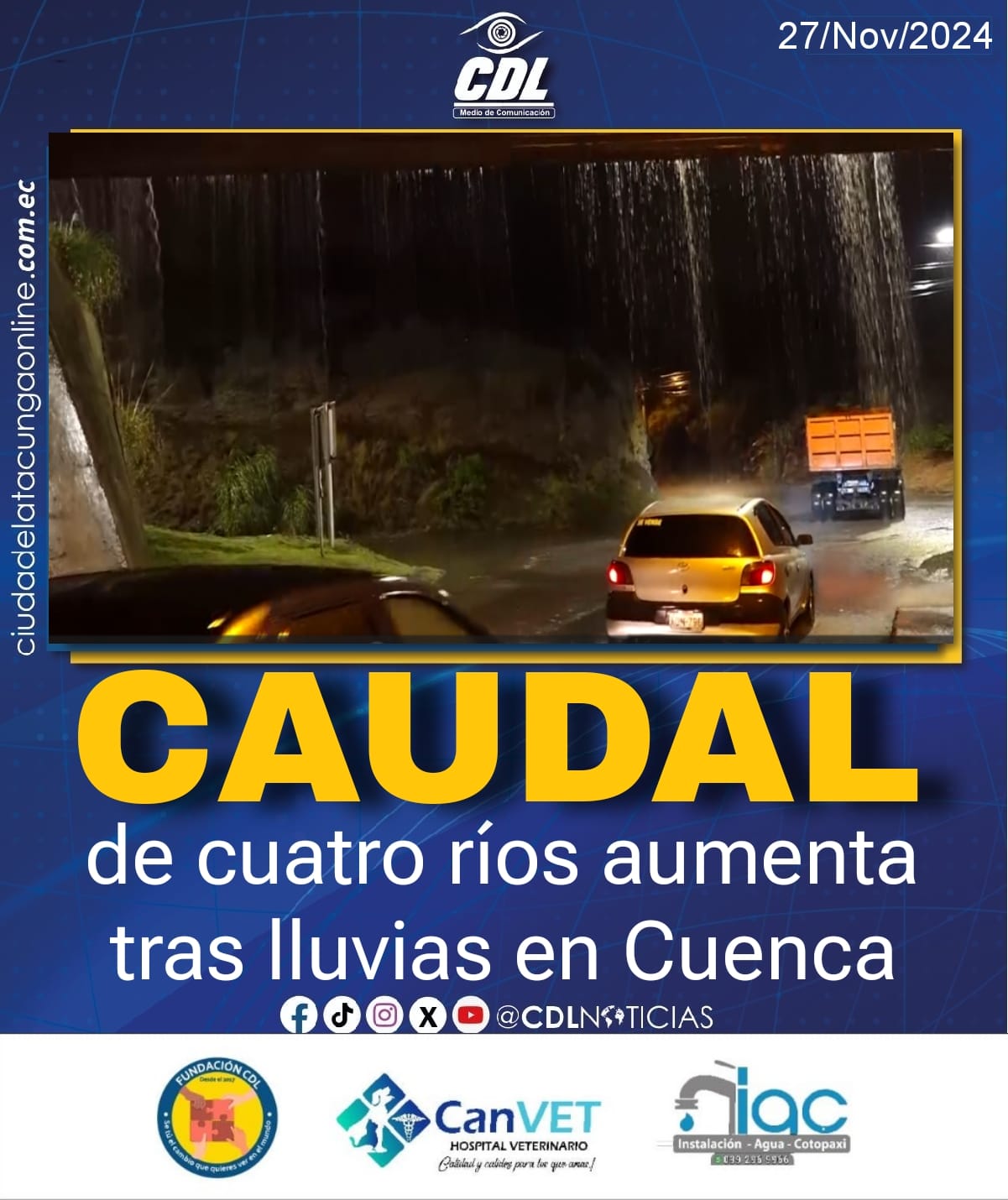 El caudal de cuatro ríos aumenta tras lluvias en Cuenca