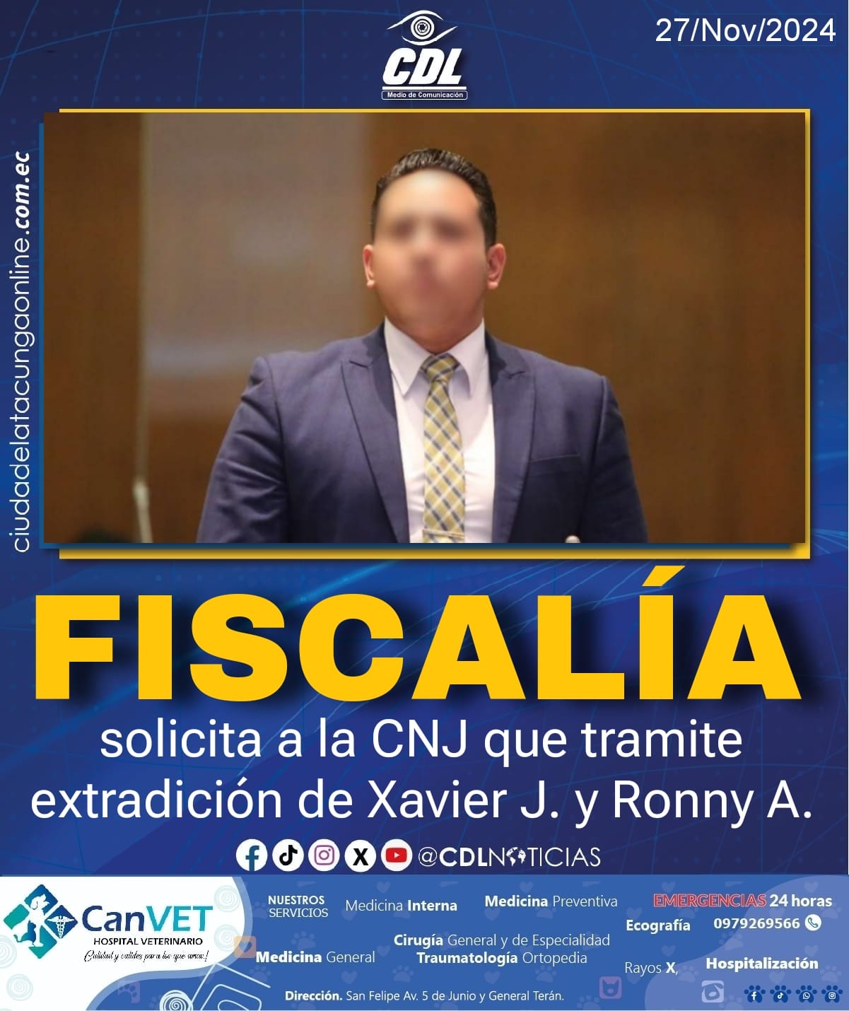 Fiscalía solicita a la CNJ que tramite extradición de Xavier J. y Ronny A.