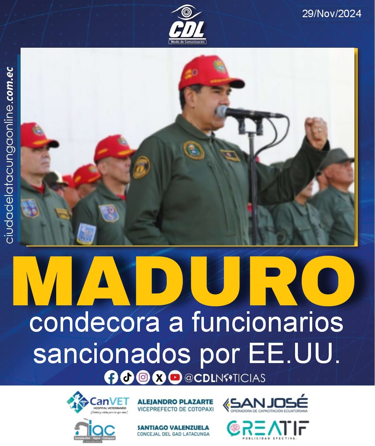 Maduro condecora a funcionarios sancionados por EE.UU.
