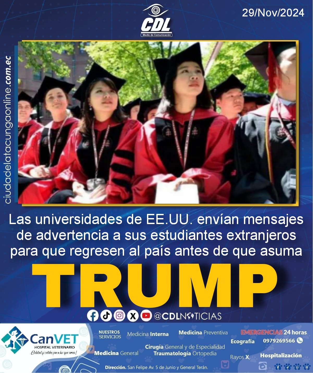 Las universidades de EE.UU. envían mensajes de advertencia a sus estudiantes extranjeros para que regresen al país antes de que asuma Trump