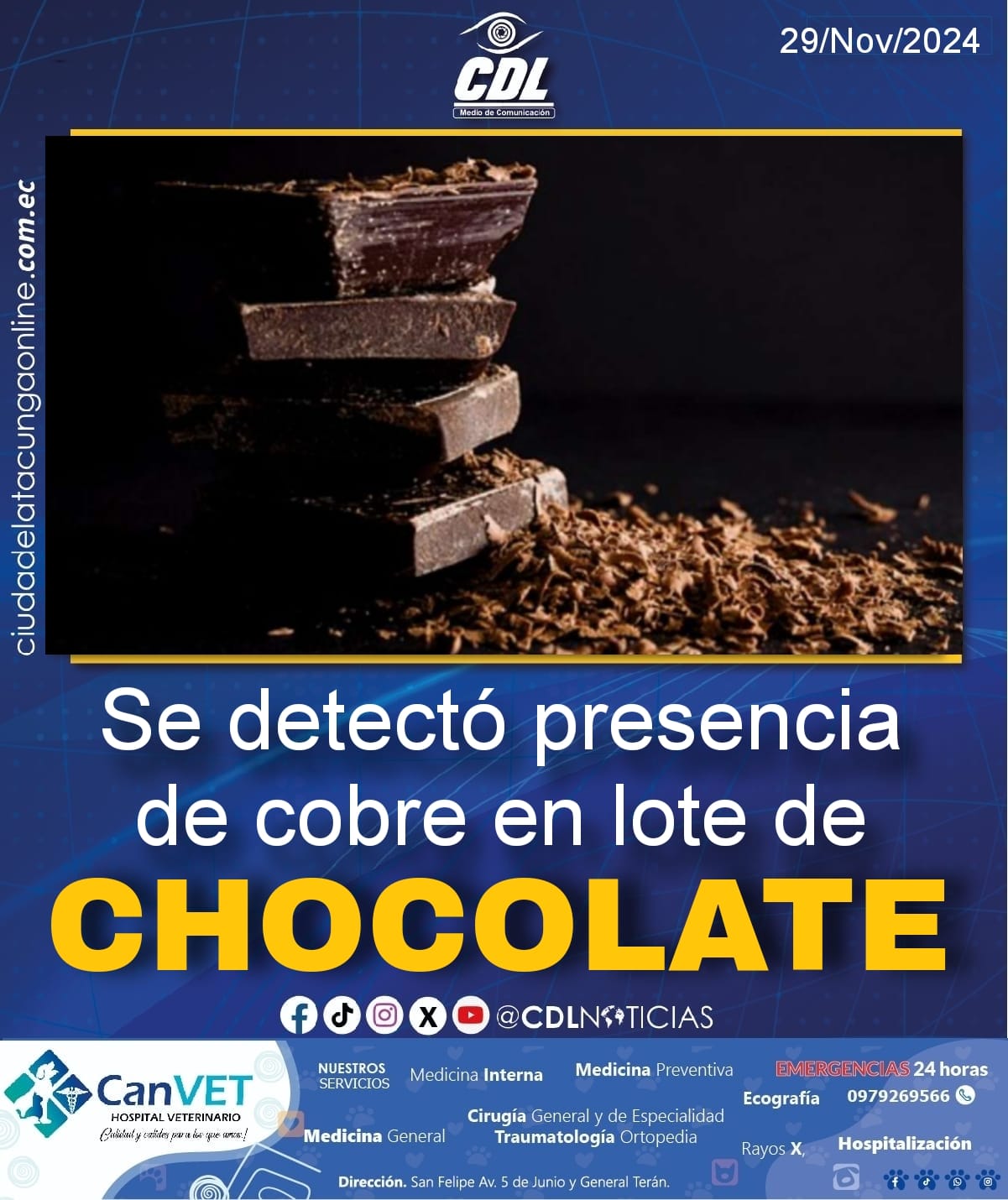 Se detectó presencia de cobre en lote de chocolate