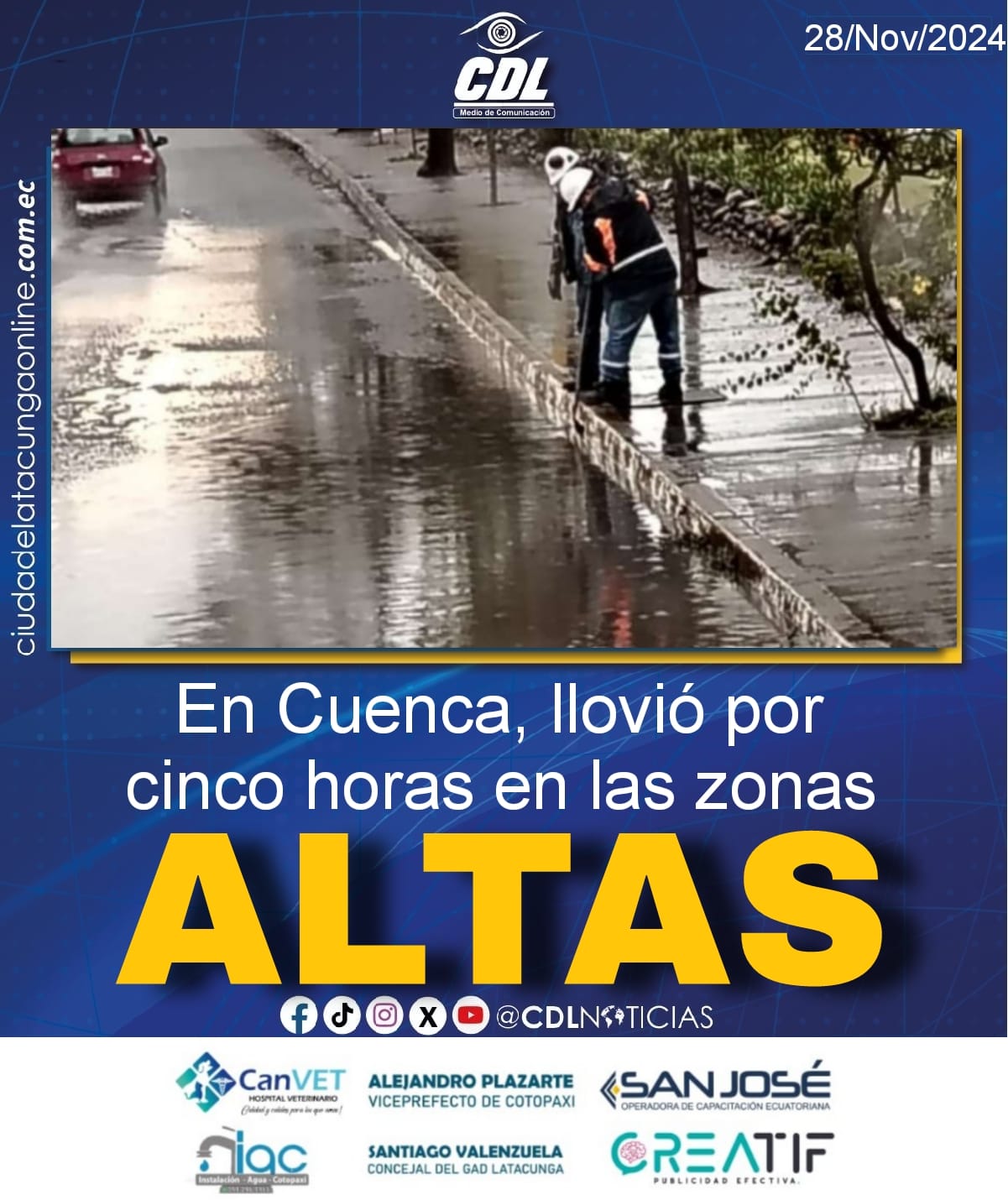 En Cuenca, llovió por cinco horas en las zonas altas
