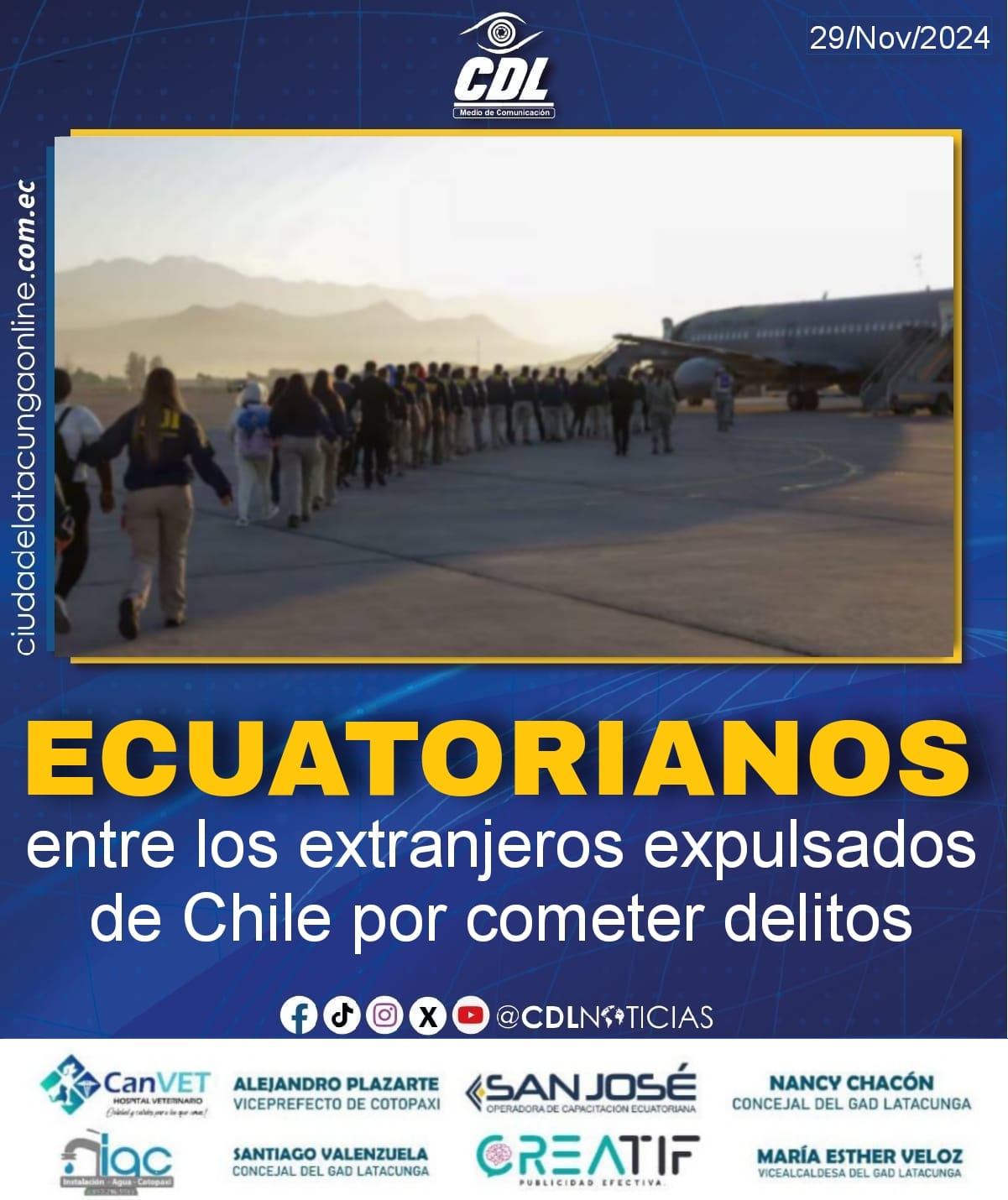 Ecuatorianos, entre los extranjeros expulsados ​​de Chile por cometer delitos