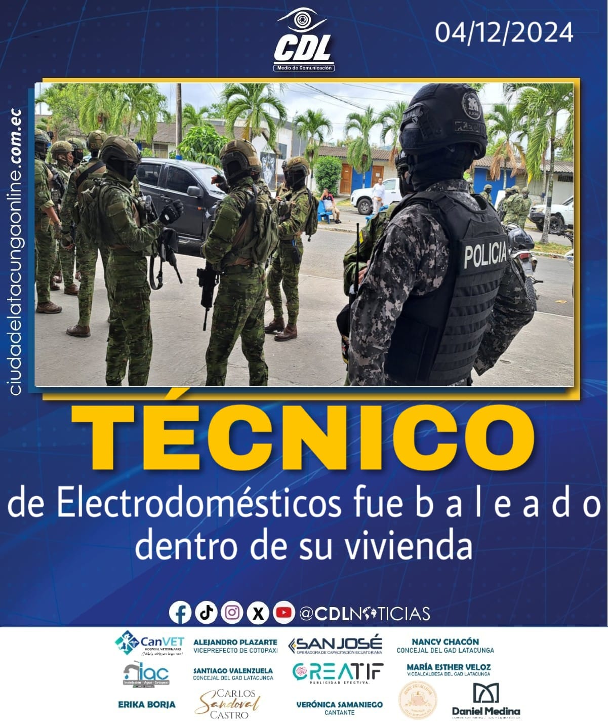 Técnico de electrodomésticos fue b a l e a d o dentro de su vivienda