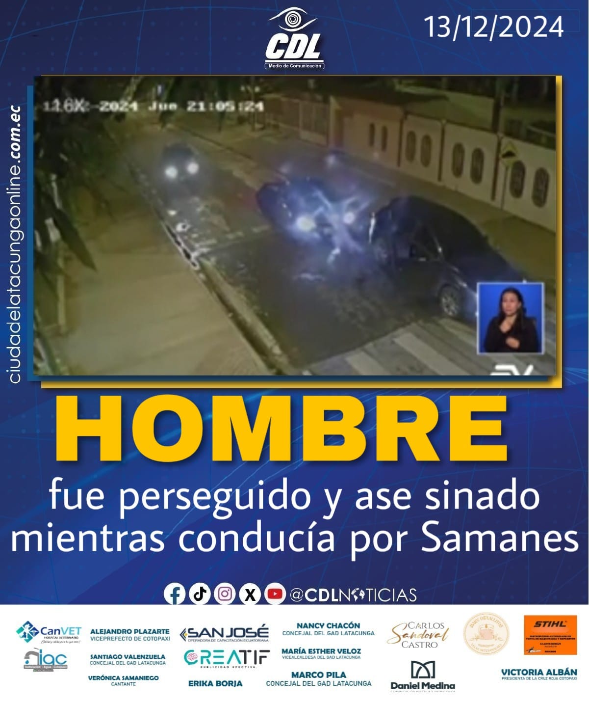 Hombre fue perseguido y ase sinado mientras conducía por Samanes