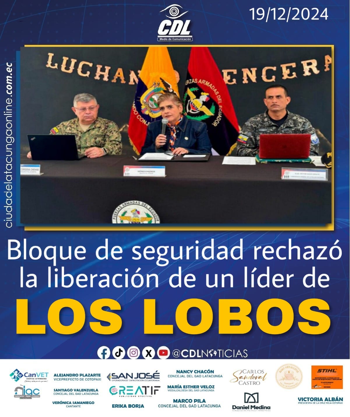 Bloque de Seguridad rechazó la liberación de un líder de Los Lobos