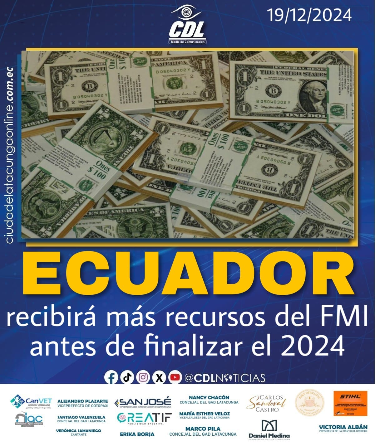 Ecuador recibirá más recursos del FMI antes de finalizar el 2024
