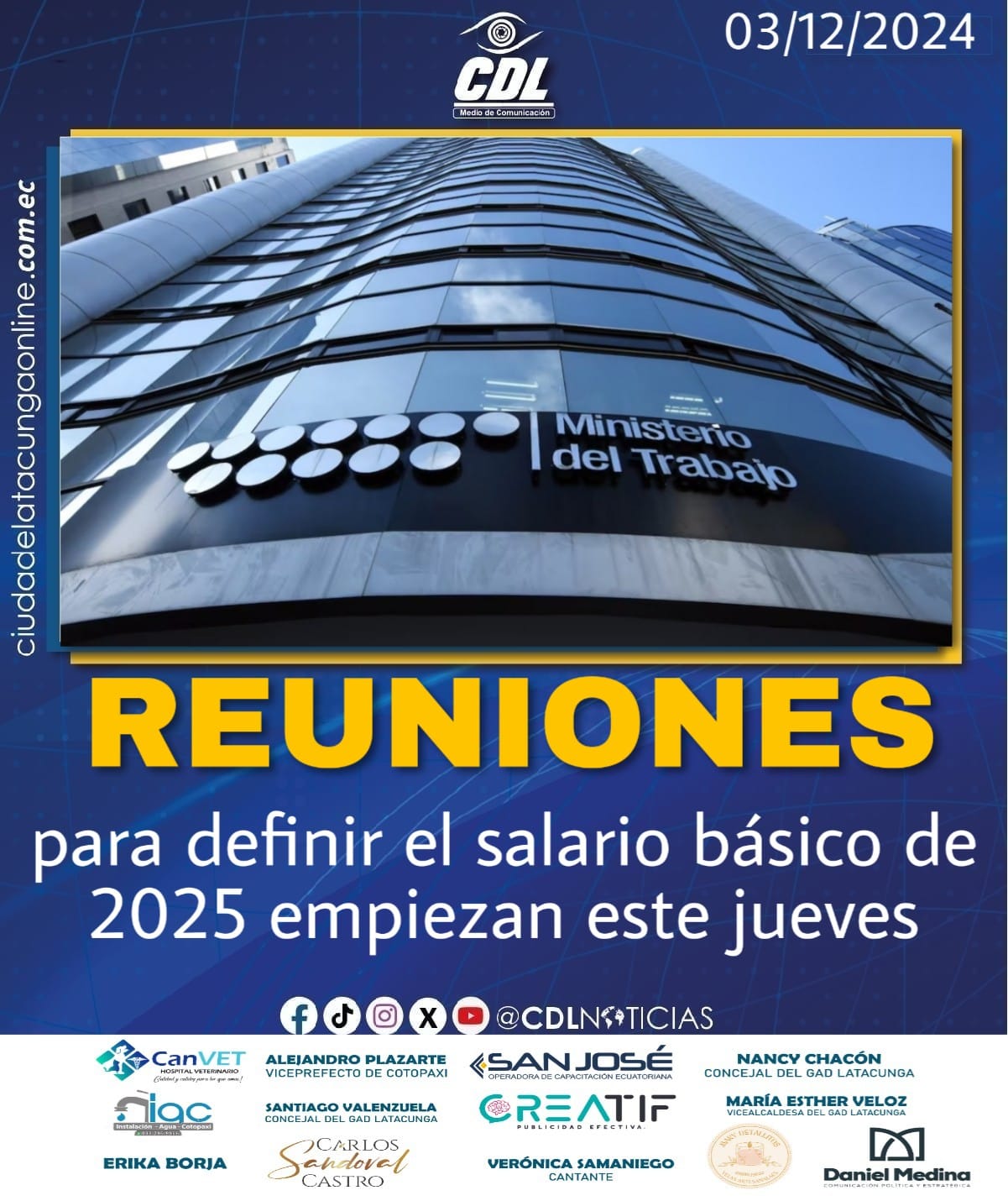 Reuniones para definir el salario básico de 2025 empiezan este jueves