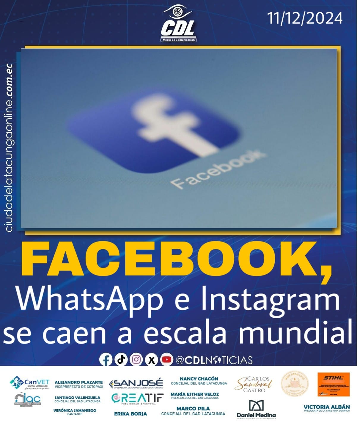 Facebook, WhatsApp e Instagram se caen a escala mundial