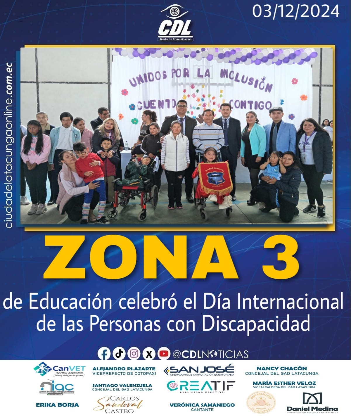 Zona 3 de Educación celebró el Día Internacional de las Personas con Discapacidad