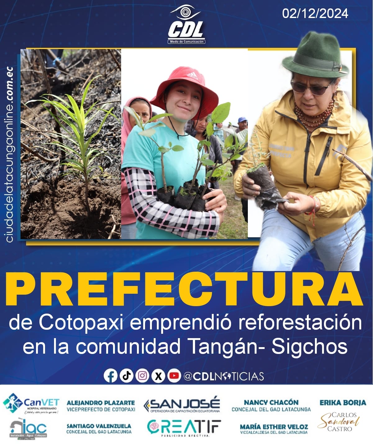 Prefectura de Cotopaxi emprendió reforestación en la comunidad Tangán- Sigchos