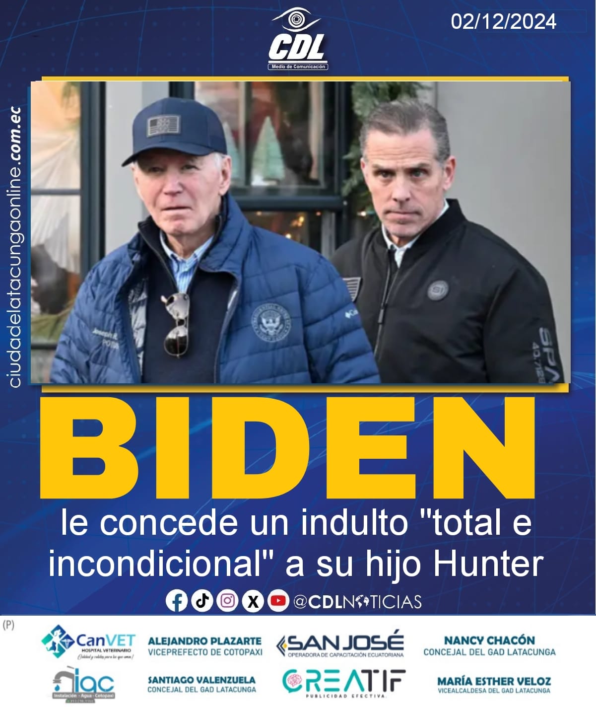 Biden le concede un indulto «total e incondicional» a su hijo Hunter