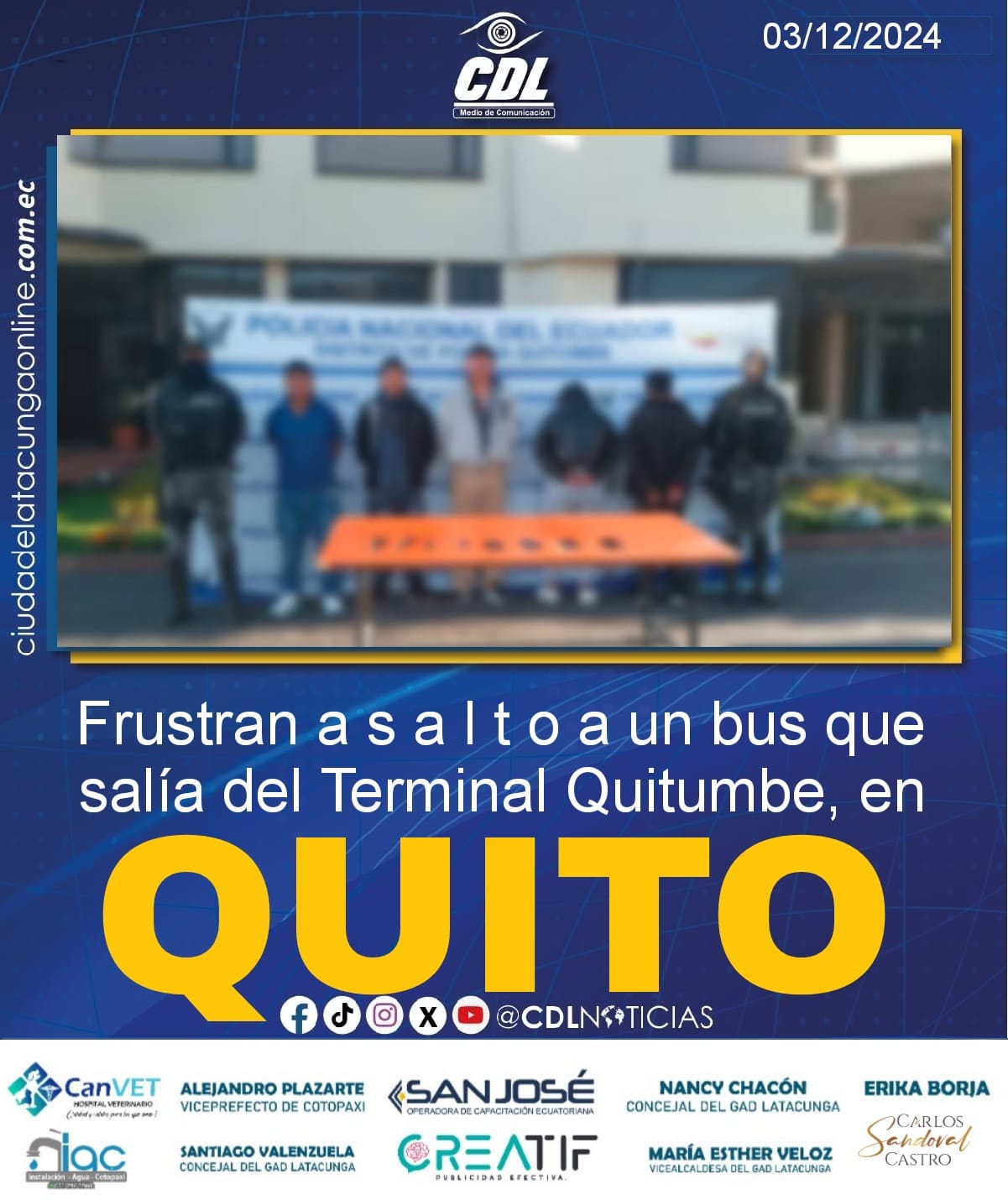 Frustran a s a l t o a un bus que salía del Terminal Quitumbe, en Quito