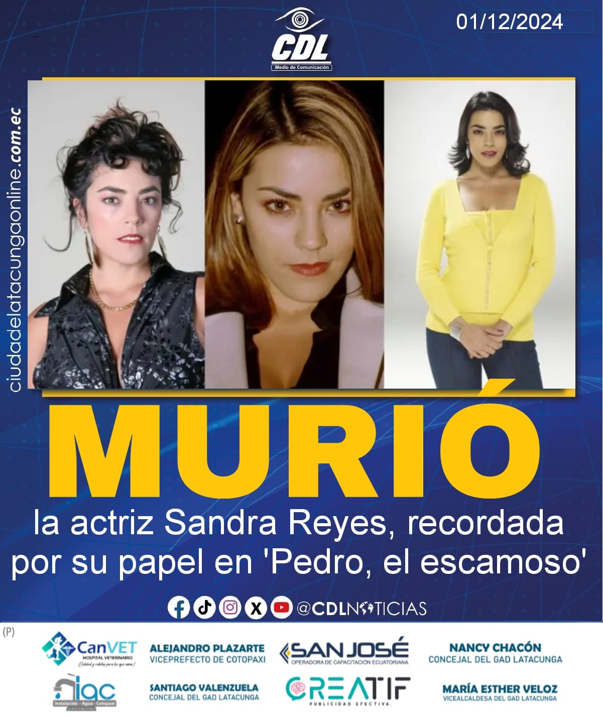 Murió la actriz Sandra Reyes, recordada por su papel en ‘Pedro, el escamoso’