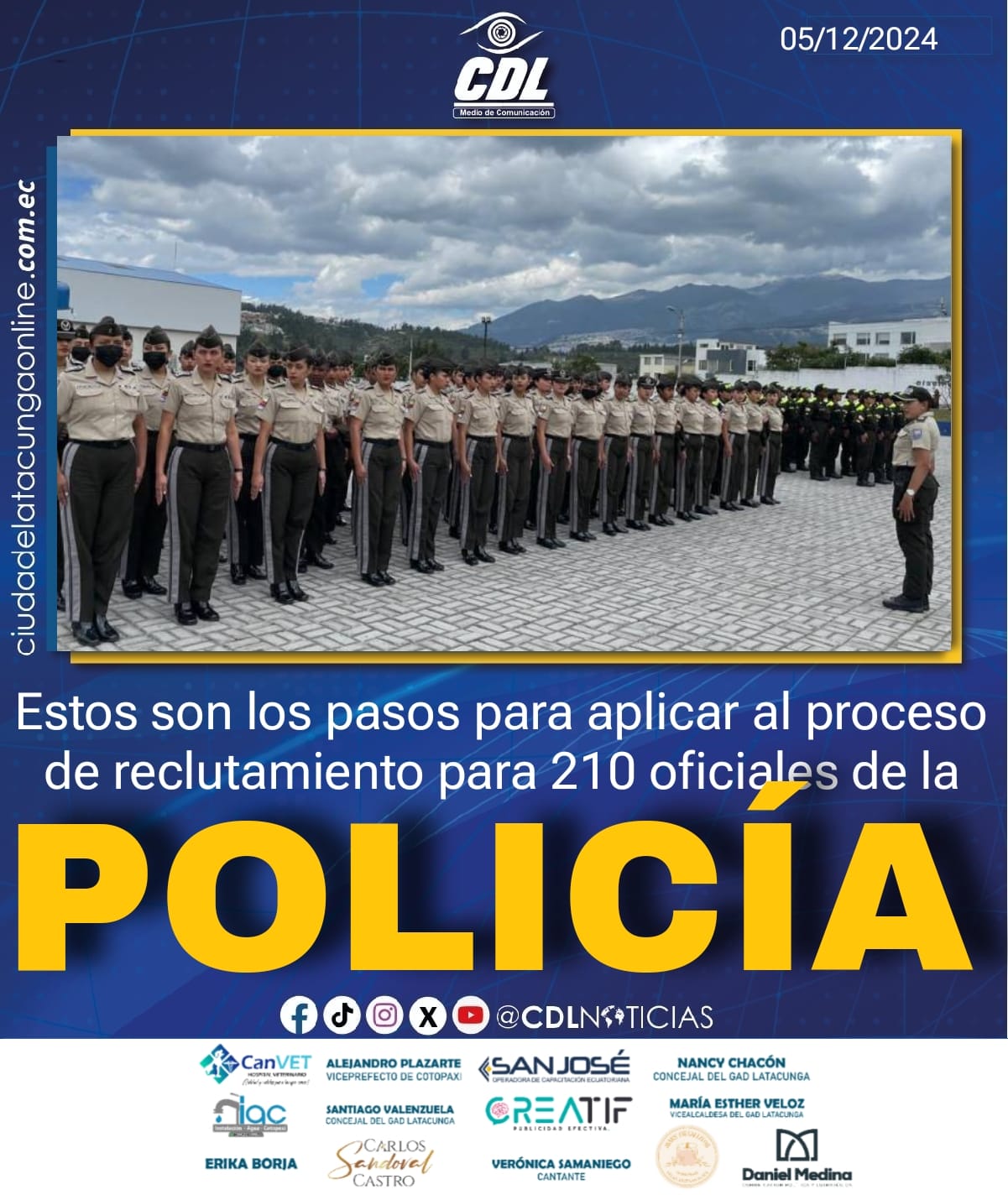 Estos son los pasos para aplicar al proceso de reclutamiento para 210 oficiales de la Policía Nacional
