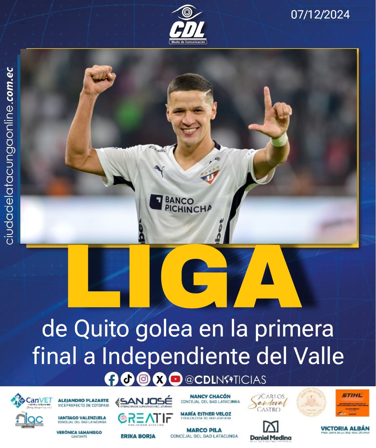 Liga de Quito golea en la primera final a Independiente del Valle