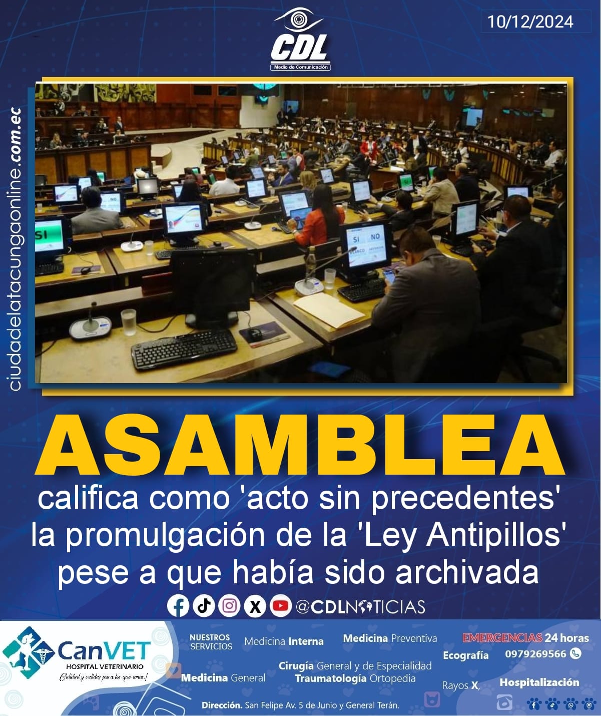 Asamblea califica como ‘acto sin precedentes’ la promulgación de la ‘Ley Antipillos’ pese a que había sido archivada