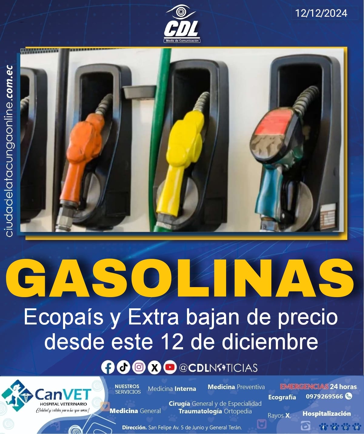 Gasolinas Ecopaís y Extra bajan de precio desde este 12 de diciembre