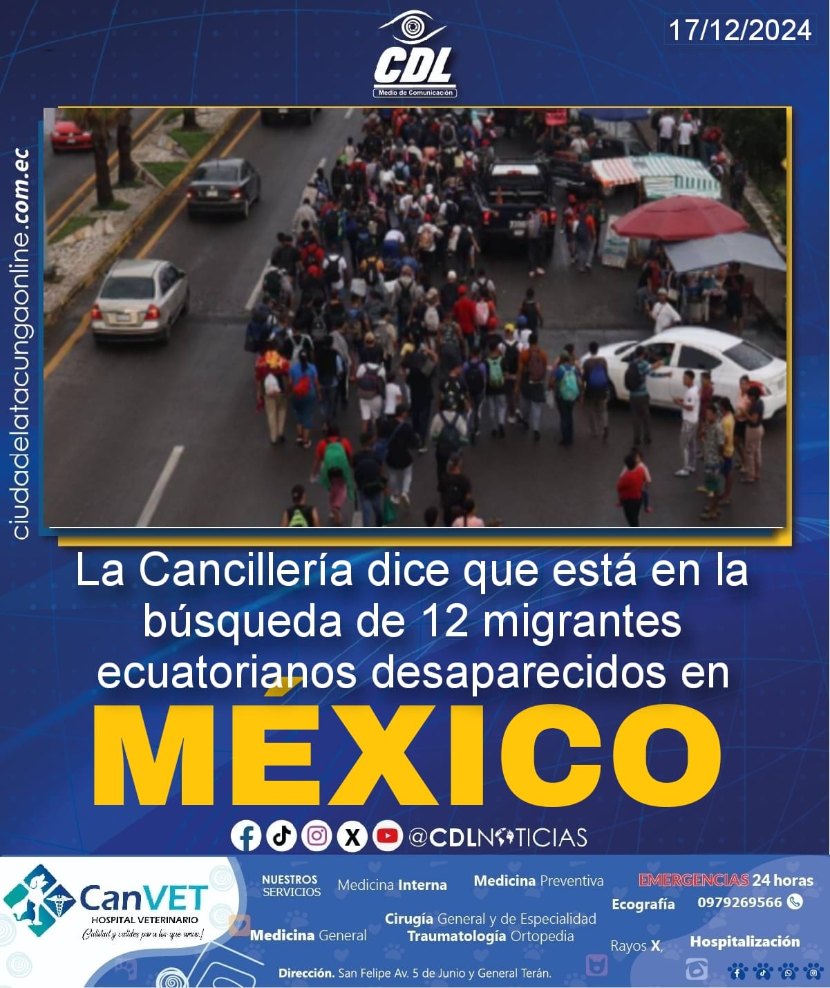 La Cancillería dice que está en la búsqueda de 12 migrantes ecuatorianos desaparecidos en México