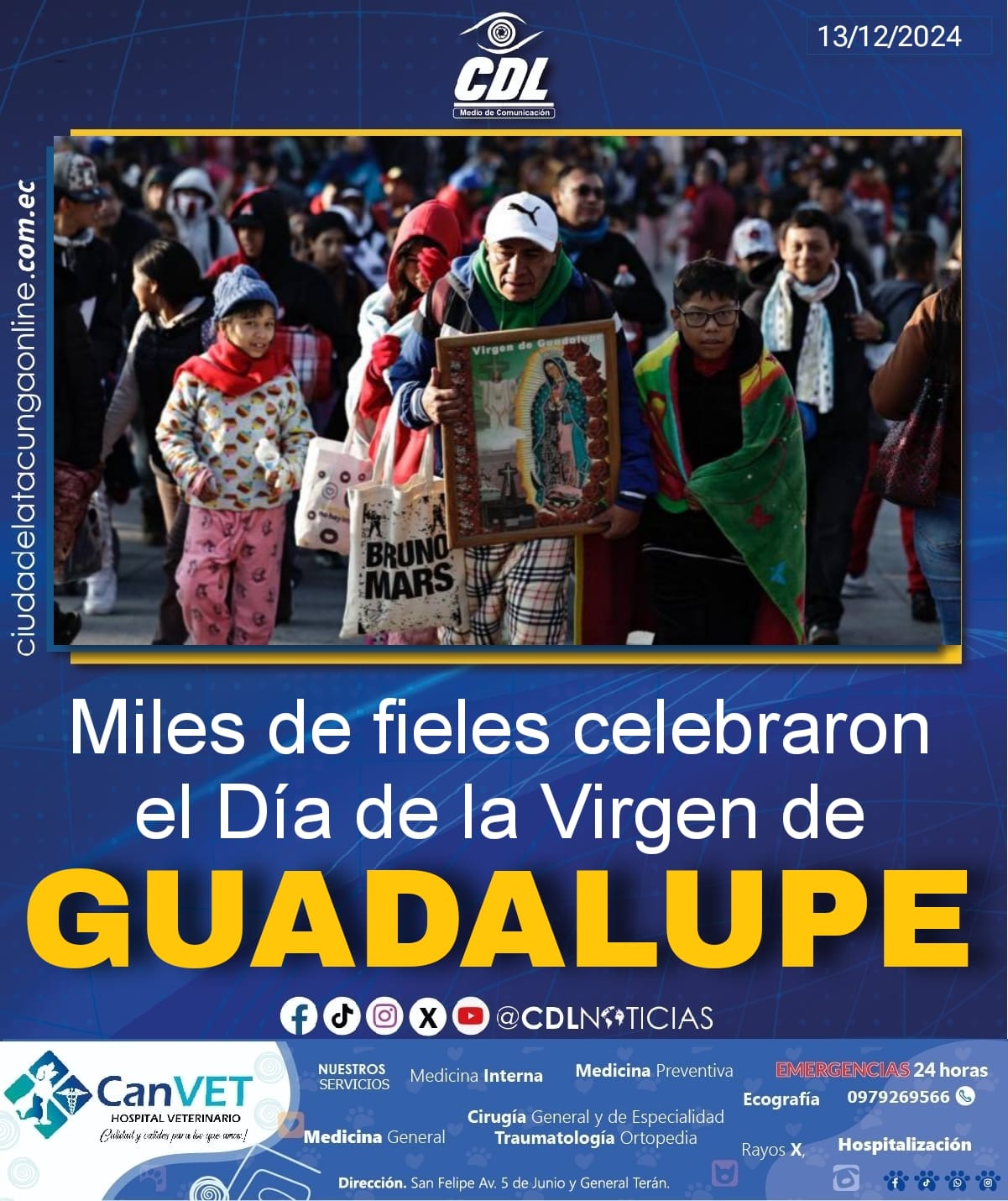 Miles de fieles celebraron el Día de la Virgen de Guadalupe