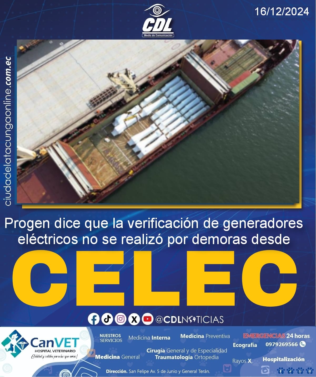 Progen dice que la verificación de generadores eléctricos no se realizó por demoras desde Celec