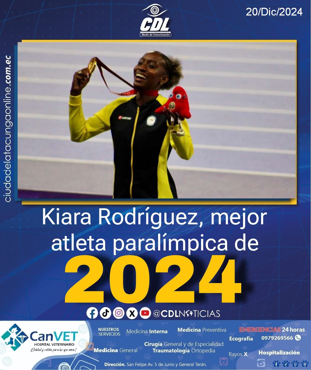 Kiara Rodríguez, mejor atleta paralímpica de 2024