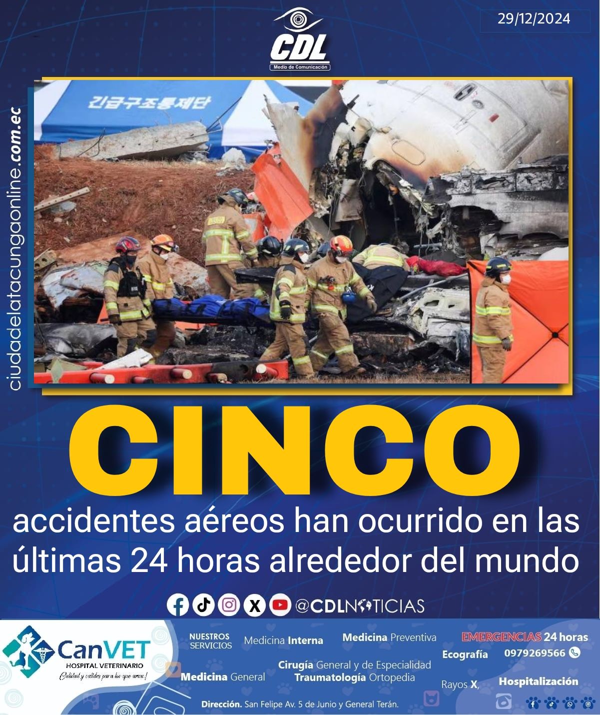 Cinco accidentes aéreos han ocurrido en las últimas 24 horas alrededor del mundo