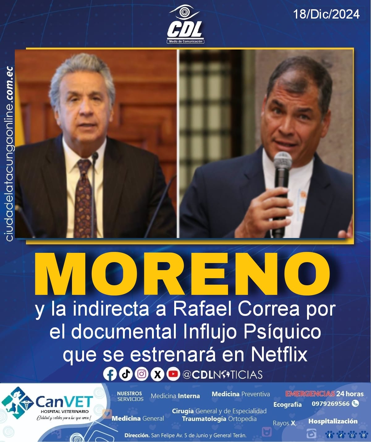 Lenín Moreno y la indirecta a Rafael Correa por el documental Influjo Psíquico que se estrenará en Netflix