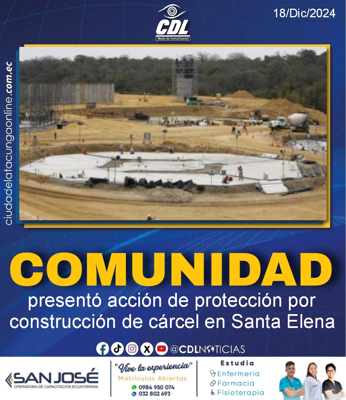 Comunidad presentó acción de protección por construcción de cárcel en Santa Elena