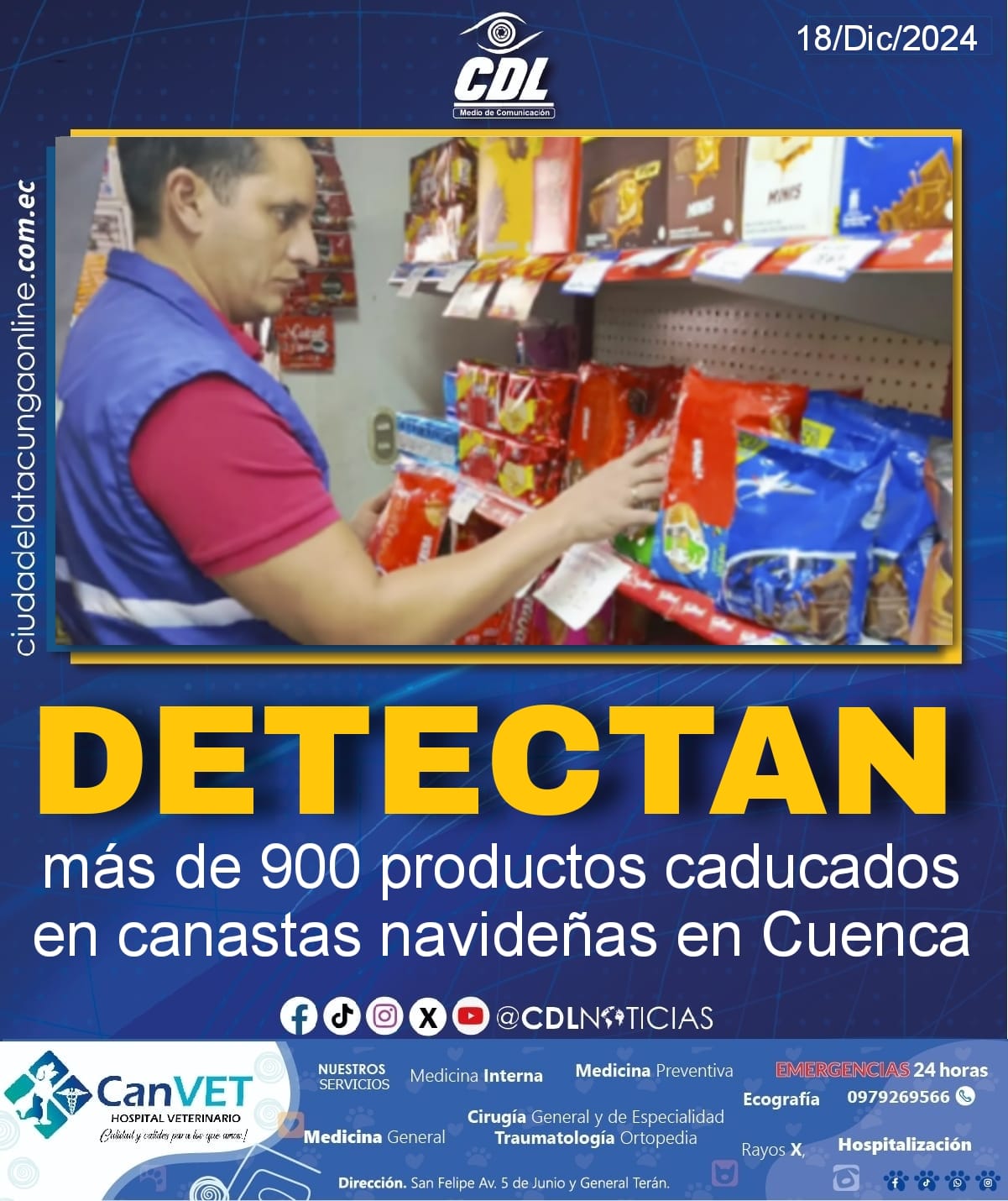 Arcsa detecta más de 900 productos caducados en canastas navideñas en Cuenca