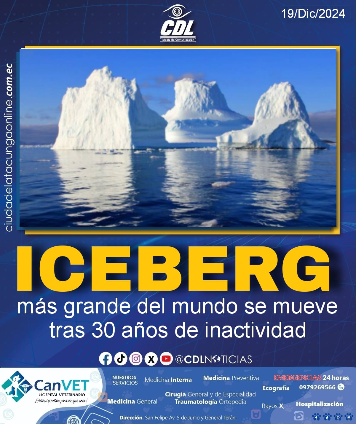 El iceberg más grande del mundo se mueve tras 30 años de inactividad