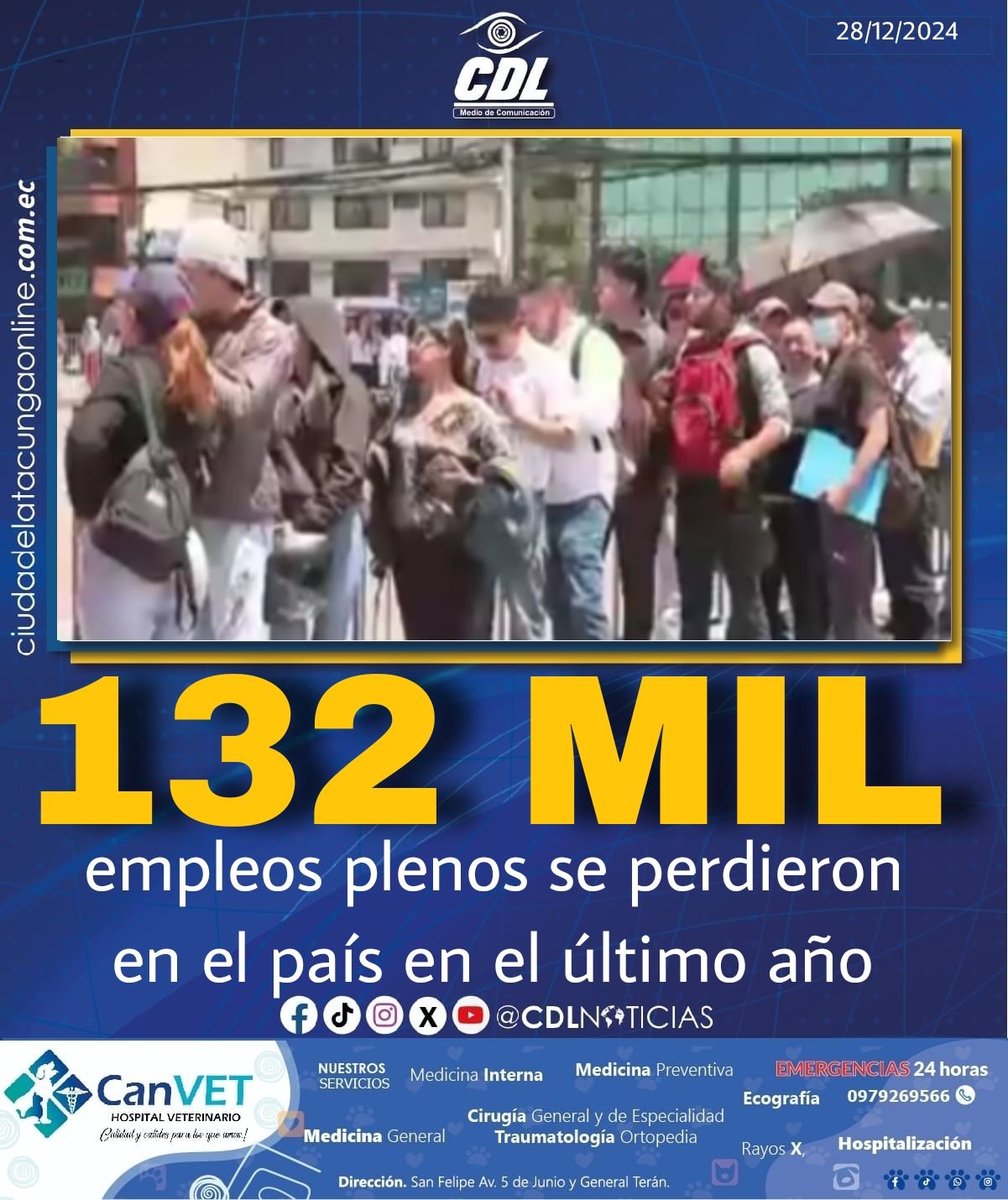 132 mil empleos plenos se perdieron en el país en el último año